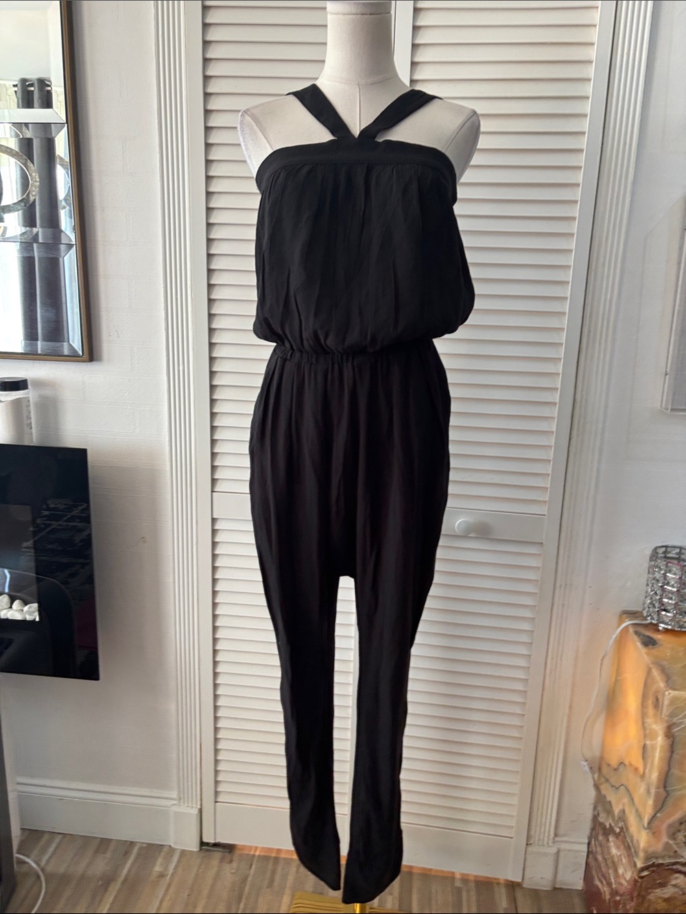 Sandro Black Halter Jumpsuit, S